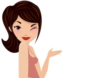 Gülümseyen kız, EPS 10 vektörü.