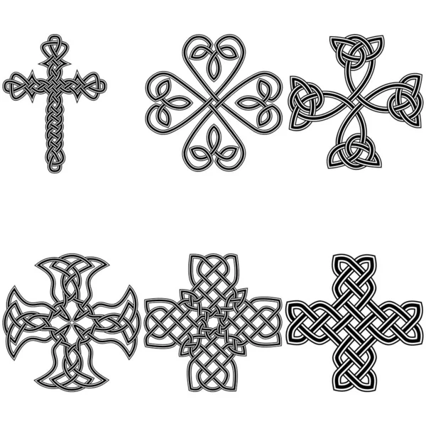 Set Celtic Cross Pattern Vector Eps — Stock vektor