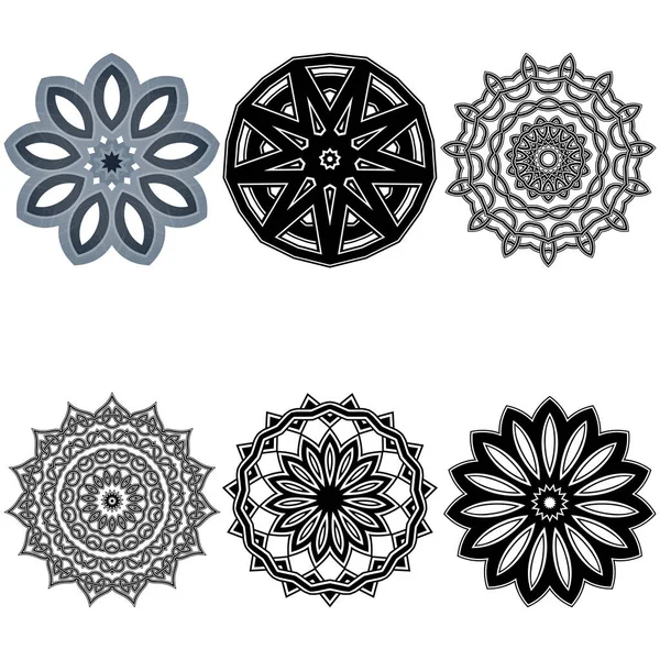 Set Mandala Pattern Vector Eps — Stock vektor