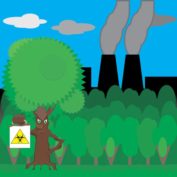 Peri ağacı orman ve bitki boru işareti biohazard holding