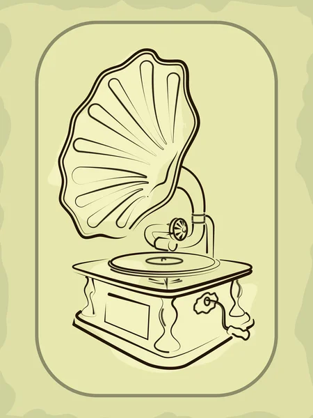Ancien gramophone antiquaire — Image vectorielle
