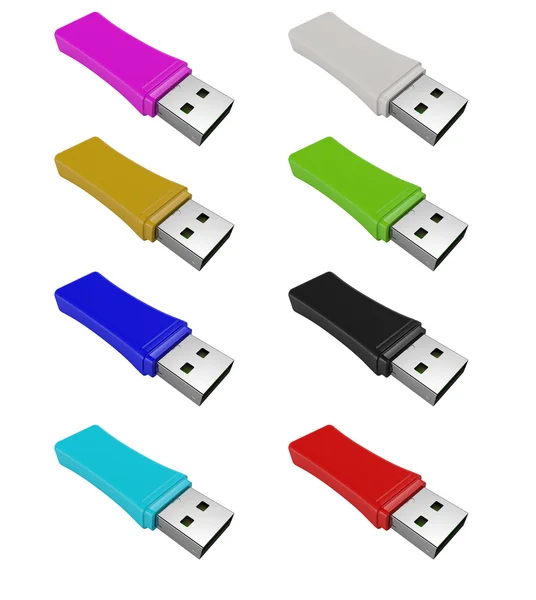 Definir flash USB — Fotografia de Stock