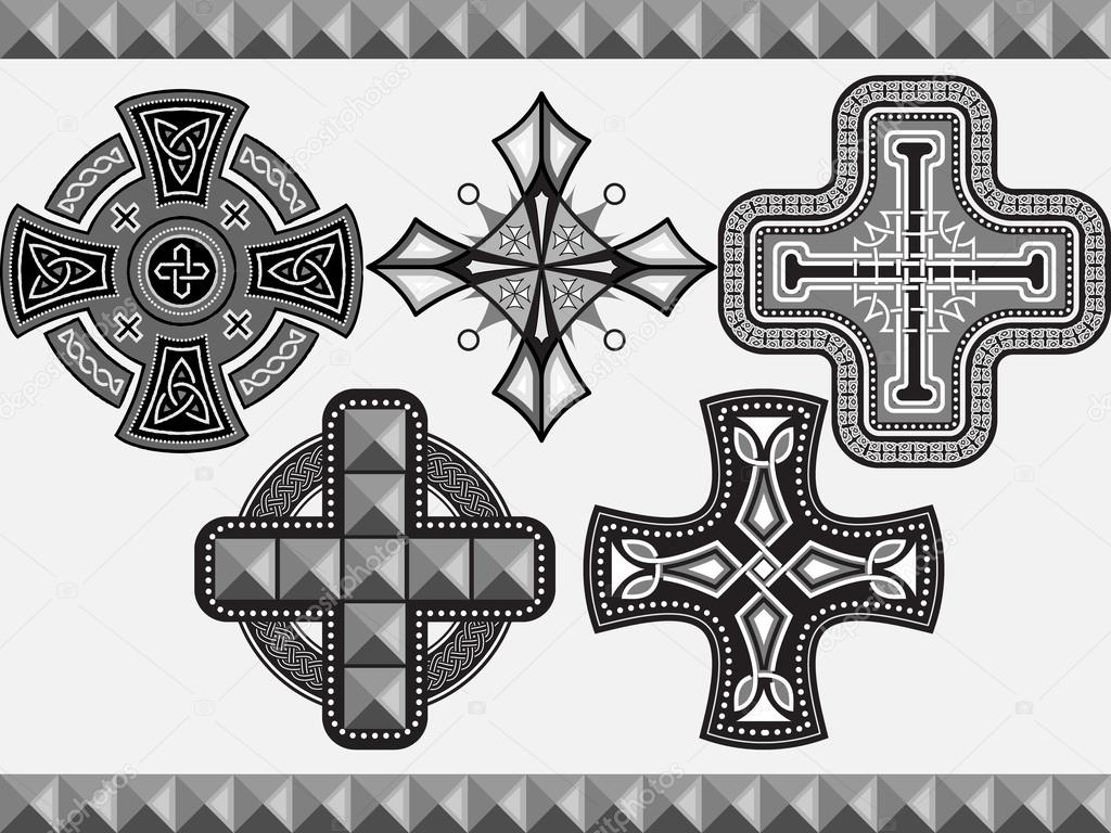 Set celtic crosses