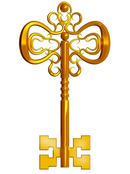Precious gold key — Stock Photo, Image