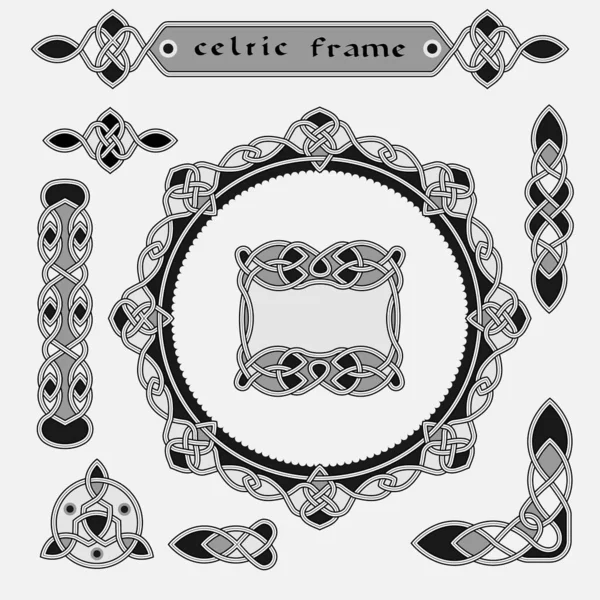 Simboli Celtici Cornici Illustrazione Ornamentale Vettoriale — Vettoriale Stock
