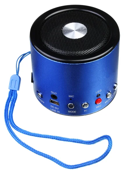 Blue mini portable speaker — Stock Photo, Image