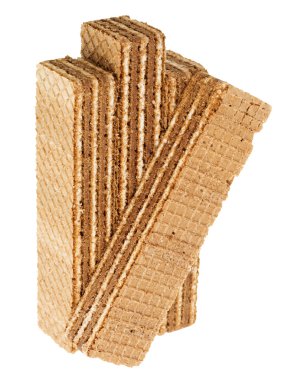 beyaz zemin üzerine lezzetli gofret