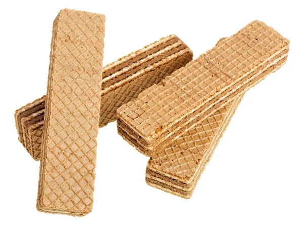 Tasty wafers on a white background — Stock Photo, Image