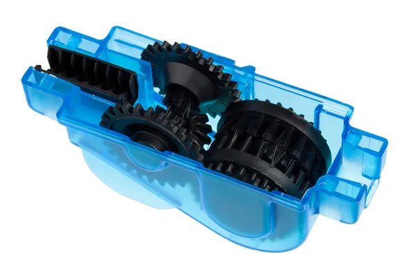 Tool for cleaning and lubricating a bicycle chain — Stock Photo, Image