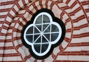 Shaped Window in Rila Orthodox Monastery clipart