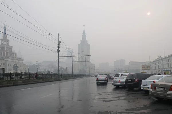 Ужасный смог в Москве — стоковое фото