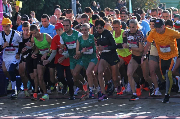 Sofia Bulgária Outubro 2022 Início Corrida Patrocinada Pela Wizz Air — Fotografia de Stock