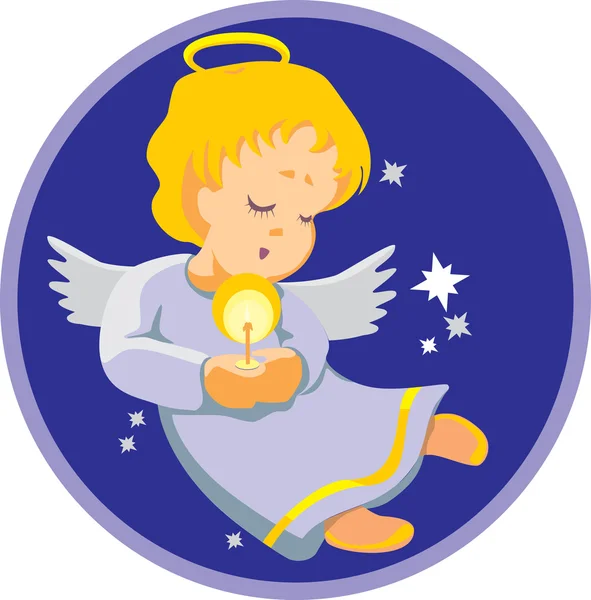 Vector.Angel avec bougie . — Image vectorielle