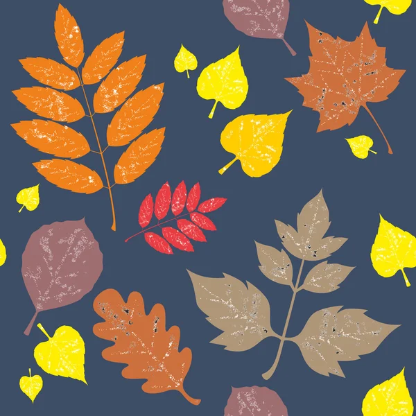 Vector seamless background: a lot of maple autumn leaves on the ground. — Stock Vector