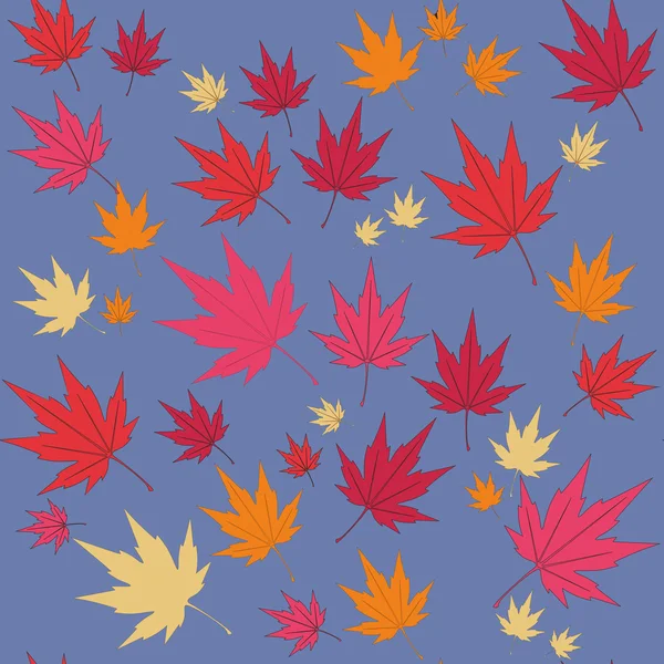 Fondo sin costura vectorial: un montón de hojas de arce de otoño en el suelo . — Vector de stock