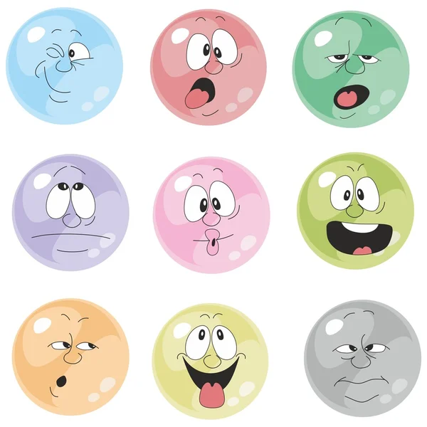 Emotion smiles multicolor set 001 — Stock Photo, Image