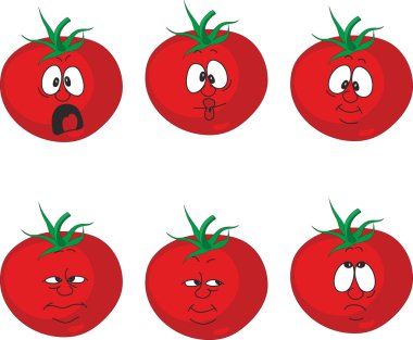Vector.Emotion cartoon tomato set