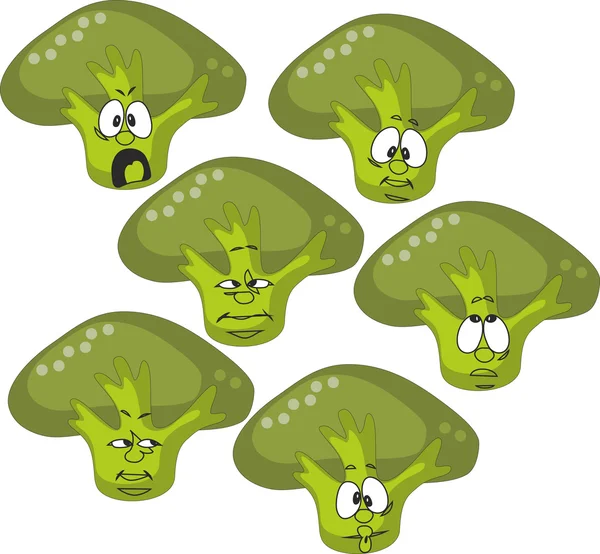 Vector.Emotion cartoon cauliflower set — Stockvector