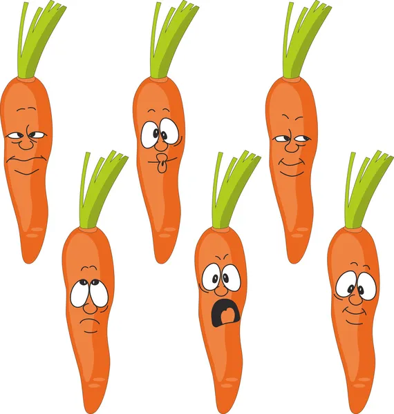 Vector.Emotion karikatür havuç seti