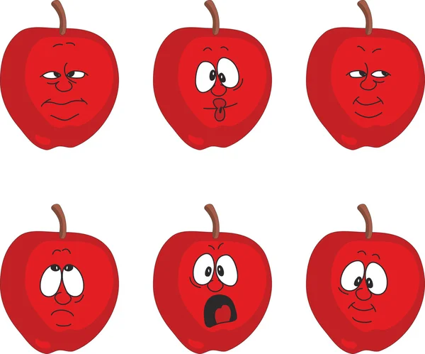 Duygusal elma ile ayarla — Stok Vektör