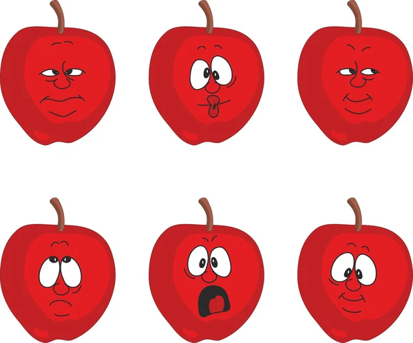 Set met emotionele appels — Stockvector