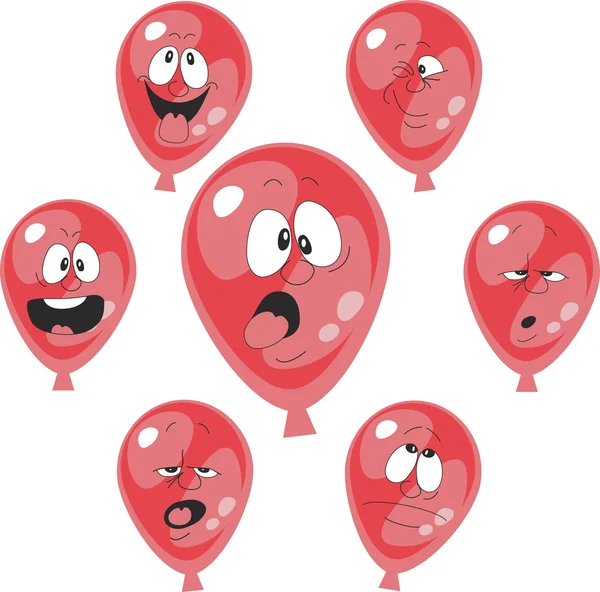 Emotie rode ballon instellen — Stockvector