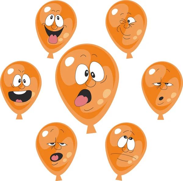 Jeu de ballon orange émotion 007 — Image vectorielle