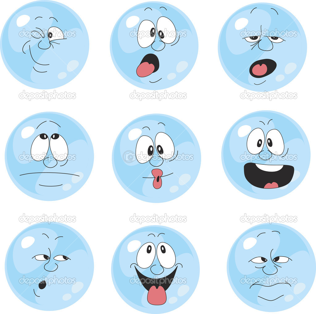 Cartoon blue balls