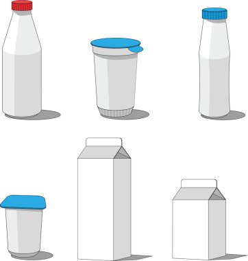 Milk packaging set 001 clipart