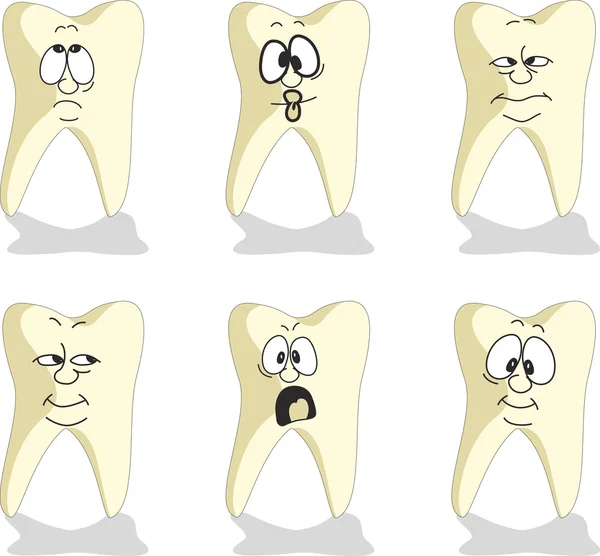 Jeu de dessin animé émotion dents 008 — Image vectorielle