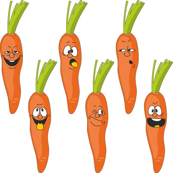 Émotion dessin animé carotte légumes ensemble — Photo