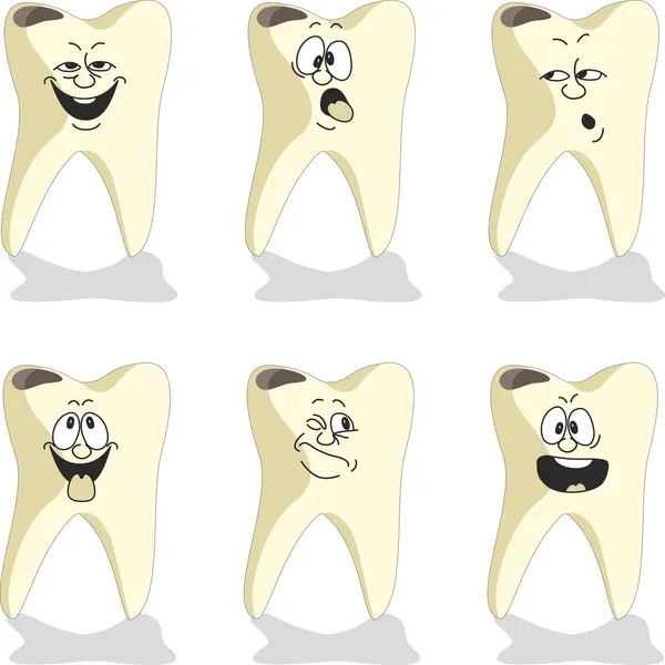 Conjunto de desenhos animados de dentes de emoção — Fotografia de Stock