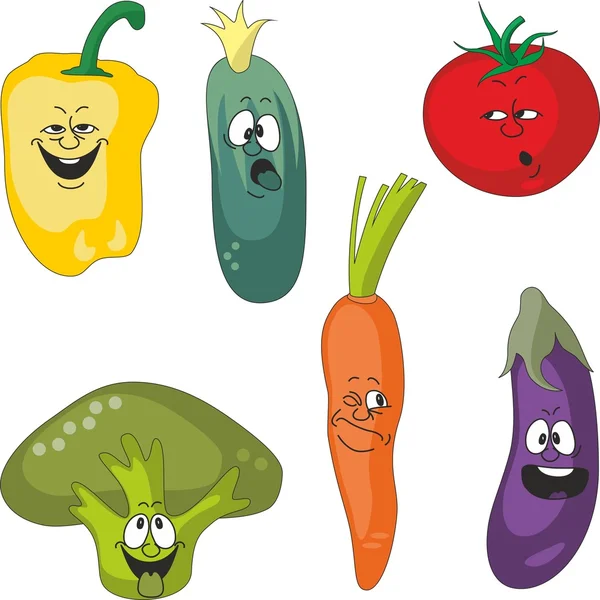 Emoción conjunto de verduras de dibujos animados — Foto de Stock
