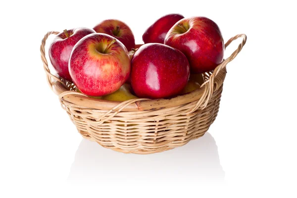Royal gala apples in the basket — Stock Photo, Image