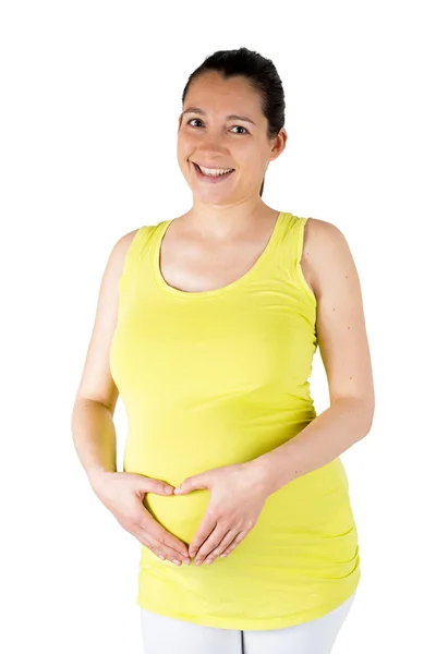 Heart Shaped Pregnancy Portrait — Stock Photo, Image