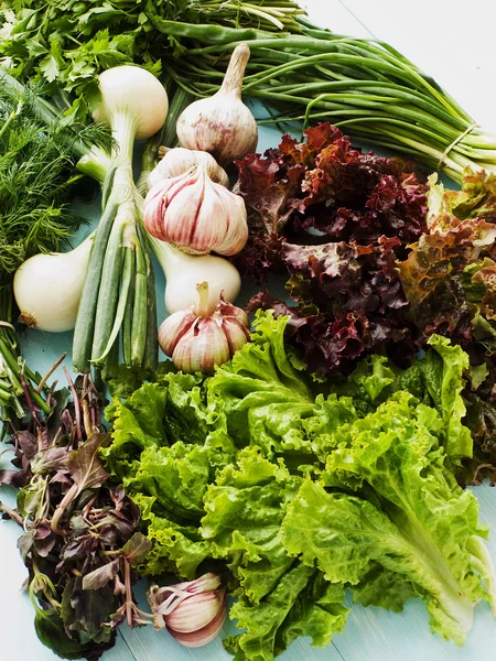 Greens and veggies — Stock Photo, Image