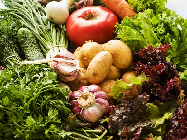 Greens and veggies — Stock Photo, Image