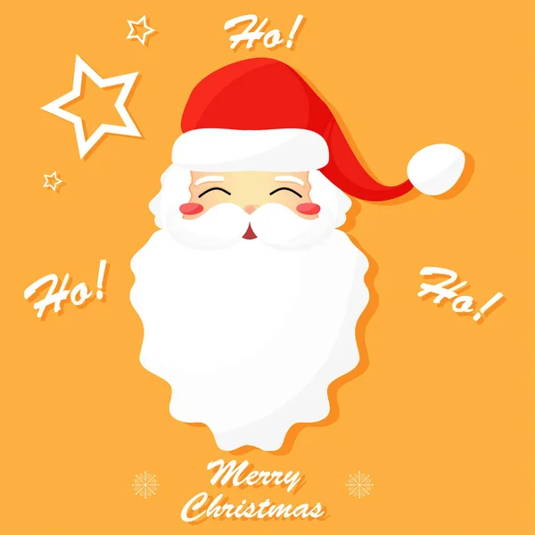 Personnage Noël Père Noël Souriant Avec Les Yeux Fermés Illustration — Image vectorielle