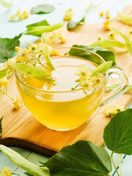 Linden Basswood Tree Honey Tea Drink Flowers Wood Shallow Dof — Stock Photo, Image