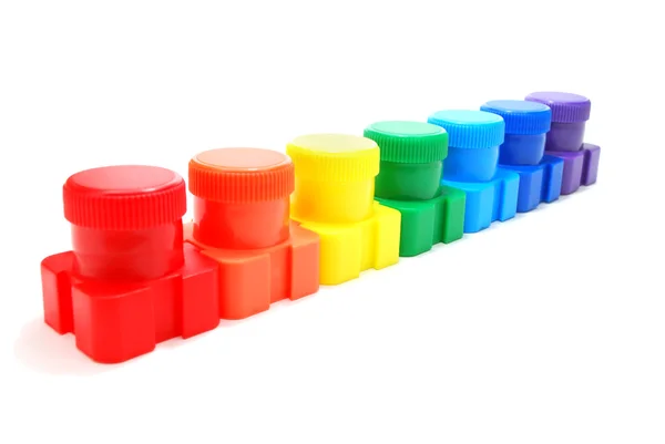Latas de tinta arco-íris — Fotografia de Stock