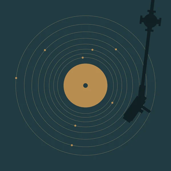 Vinilo y sistema solar — Vector de stock