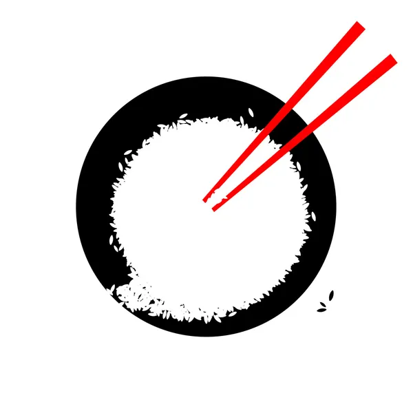 Enso dans un bol de riz — Image vectorielle