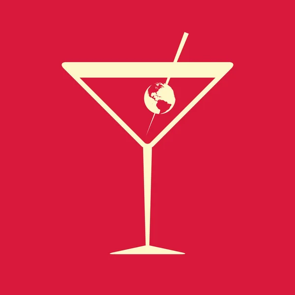 Cocktailglas med jorden — Stock vektor