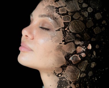 Paintografi. Soyut suluboya resim ve bir portre.