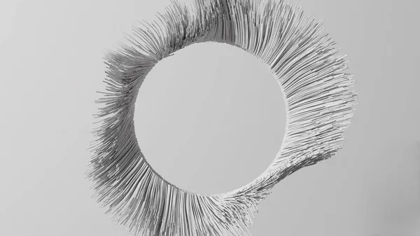 Countless fibers forming a round frame. 3D illustration — Stock Photo, Image