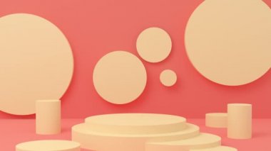 Sarı silindirlerden oluşan bir platform