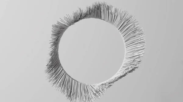 Ilustración 3D en una paleta gris. Marco circular con un espacio vacío para un texto —  Fotos de Stock
