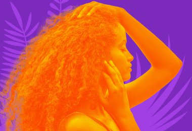 Çelişkili renklerle parlak bir portre