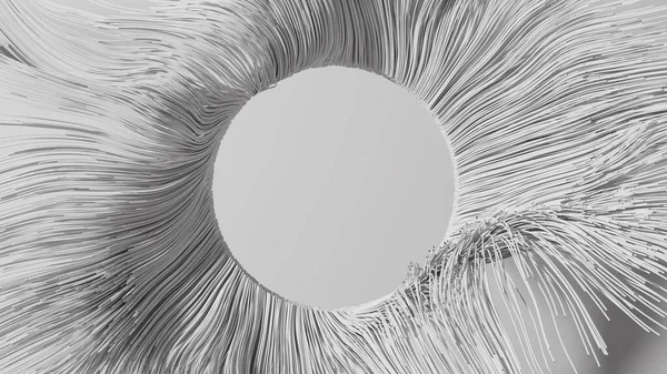 Kreatywna Ilustracja Setek Białych Linii Tworzących Pustą Okrągłą Ramę — Zdjęcie stockowe