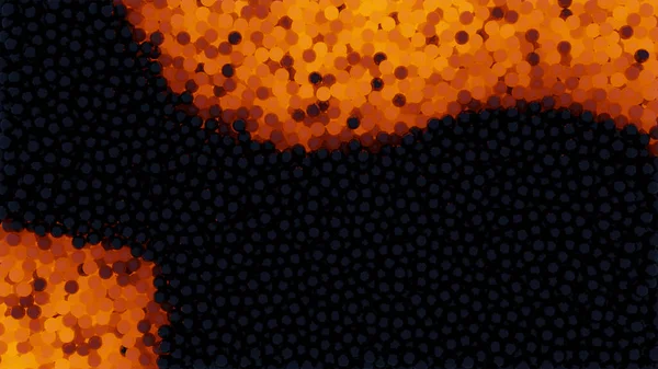 Otaliga partiklar som imiterar ett flöde av lava. 3D-illustration — Stockfoto
